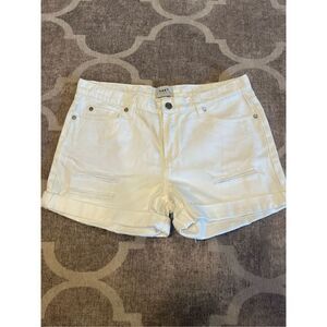 Obey cuffed denim jean shorts size 29 in white